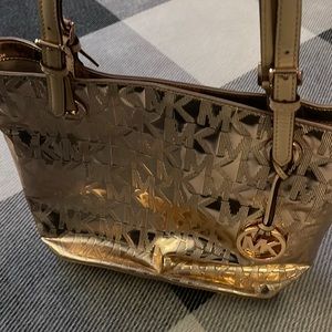 Rose Gold Metallic Michael Kors Tote